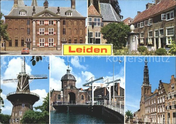 Leiden Windmühle Rathaus Turm Morspoort