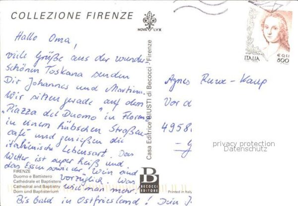 Firenze Florenz Dom Baptisterium – Bild 2