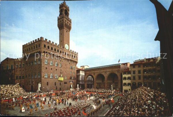 Firenze Florenz Piazza della Signoria Fussballspiel Tra