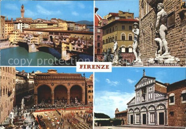 Firenze Florenz Alte Brücke Statuen Herkules David Nept