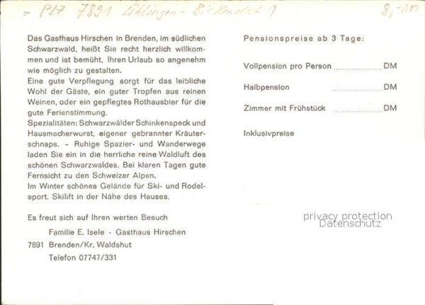 Brenden Uehlingen-Birkendorf Gasthaus Zum Hirschen – Bild 2
