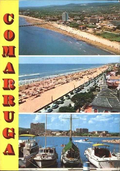 Comarruga Fliegeraufnahme Strand Hafen
