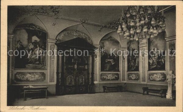 Luebeck Rathaus Tür im Audienzsaal