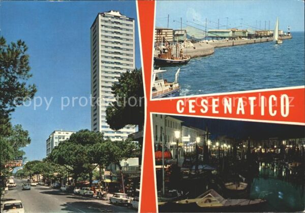 Cesenatico Hafen bei Tag und Nacht Hauptstrasse