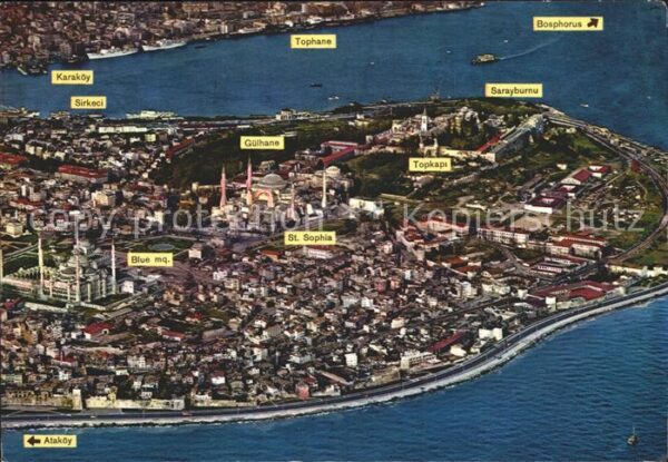 Istanbul Constantinopel Fliegeraufnahme Bosporus Topkapi