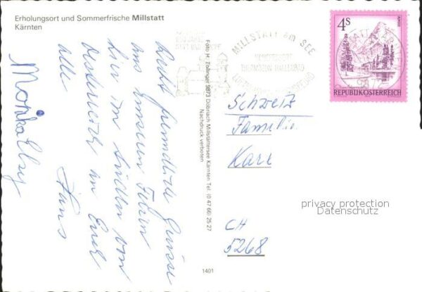 Millstatt Millstaettersee Teilansicht mit See Strandbad Park – Bild 2