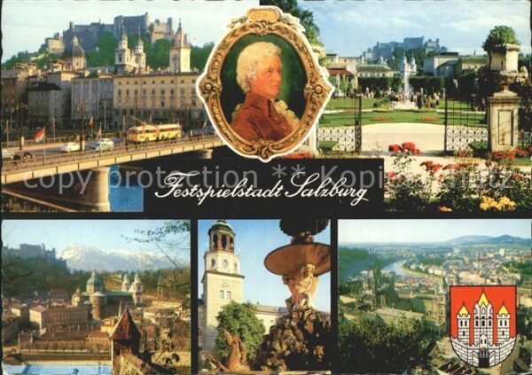 Salzburg Oesterreich Die Festspielstadt Schloss Panorama Bru