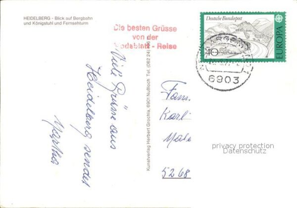 Heidelberg Neckar Blick auf die Bergbahn Königsstuhl Fers – Bild 2