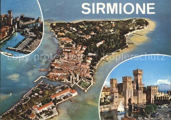 Sirmione Lago di Garda Fliegeraufnahme Teilansicht Hafen