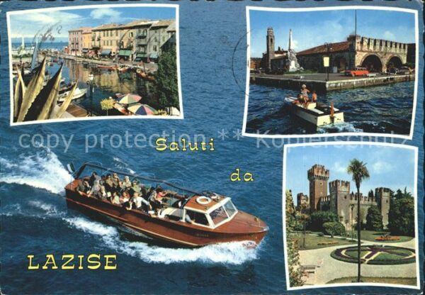Lazise Lago di Garda Wassertaxi Hafen Stadtpark