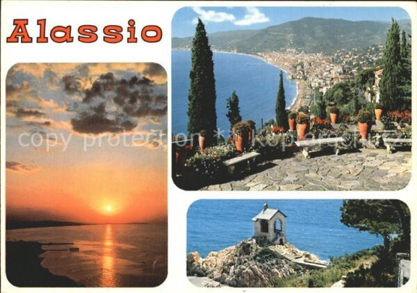 ALASSIO Savona Liguria IT Sonnenuntergang Panorama Kapelle