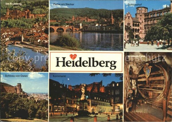 Heidelberg Neckar Schlosshof Grosses Fass Kornmarkt