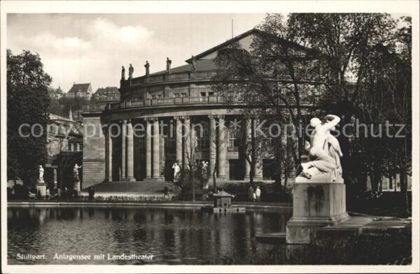 Stuttgart Anlagensee mit Landestheater
