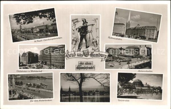 Hamburg St. Pauli Rathaus Alsterarkaden Univers