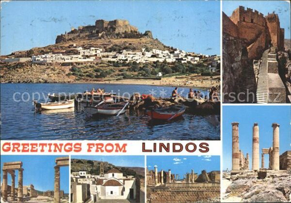 Lindos Lindo Burg Säulen Ruinen