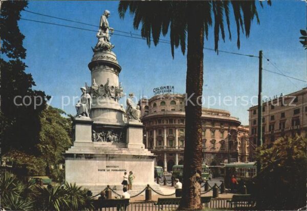 Genova Genua Liguria Piazza Acquacerde e Monumento a C. Colo
