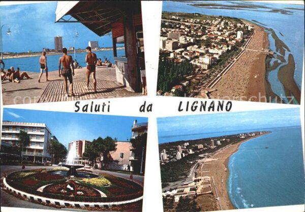 Lignano Fliegeraufnahme Strand Brunnen