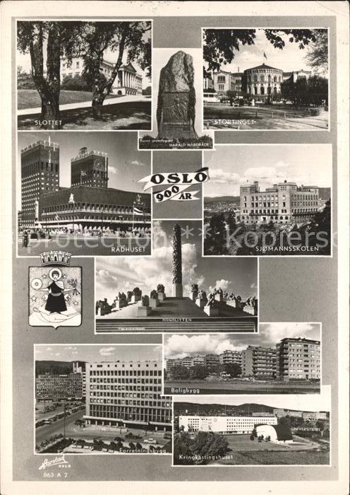 Oslo Norwegen Radhuset Stortingen Slottet