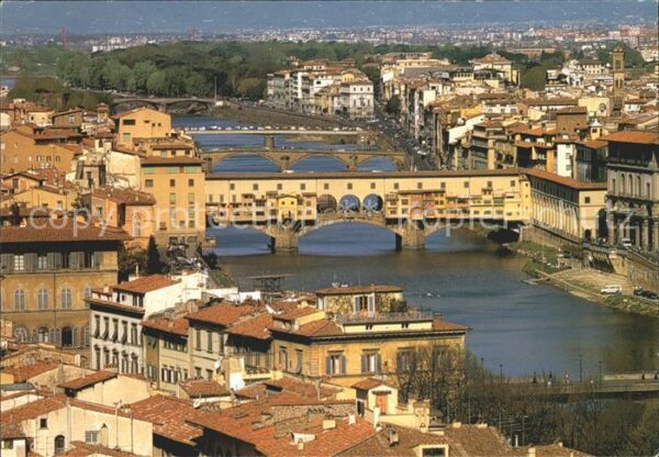 Firenze Florenz mit Brücken Ponte Vecchio