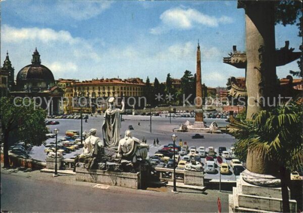 Roma Rom Piazza del Popolo Volksplatz Statue Obe