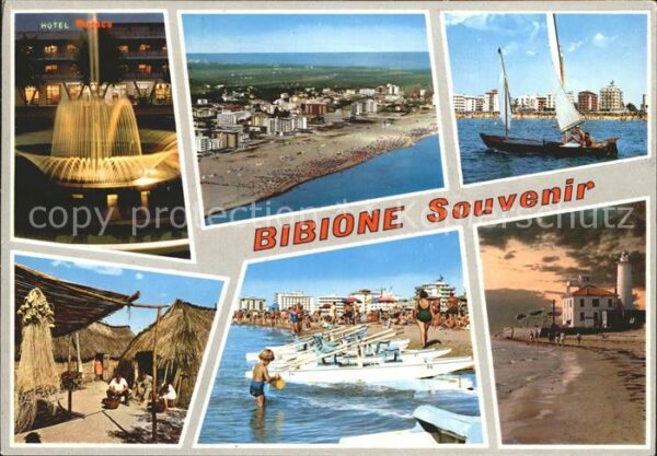 Bibione Teilansichten Springbrunnen Strand Sege