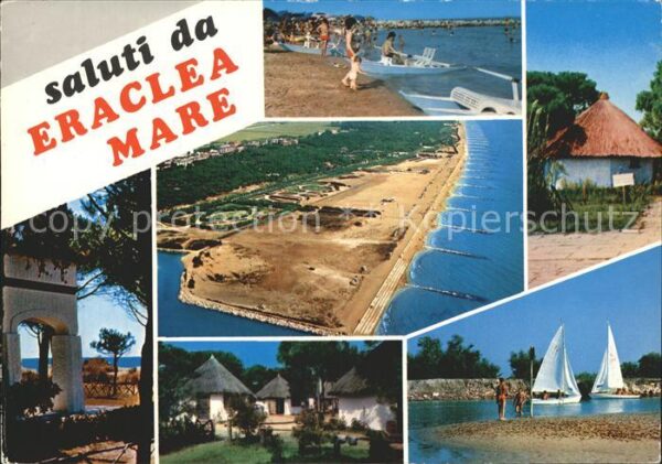 Eraclea Mare Teilansichten Segelboot Strand Fliegera