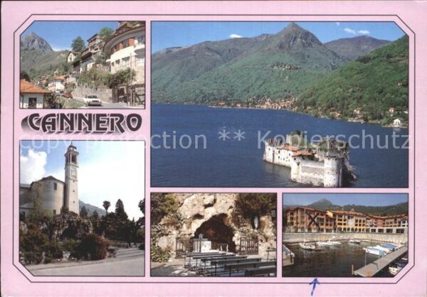 Cannero Riviera Lago Maggiore Teilansichten Kirche Hafen Insel Burgru