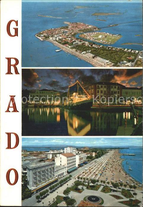 Grado Gorizia Fliegeraufnahme Hafen Nachtaufnahme Str