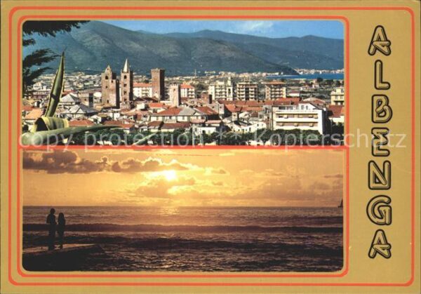 Albenga Blick über die Stadt Abendstimmung am M
