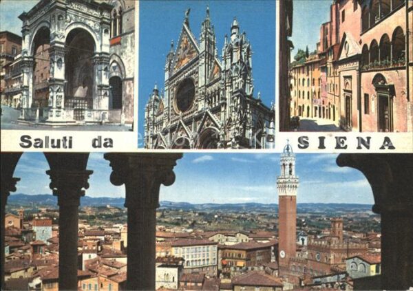 Siena Fassade Dom Gasse Blick über die Stadt