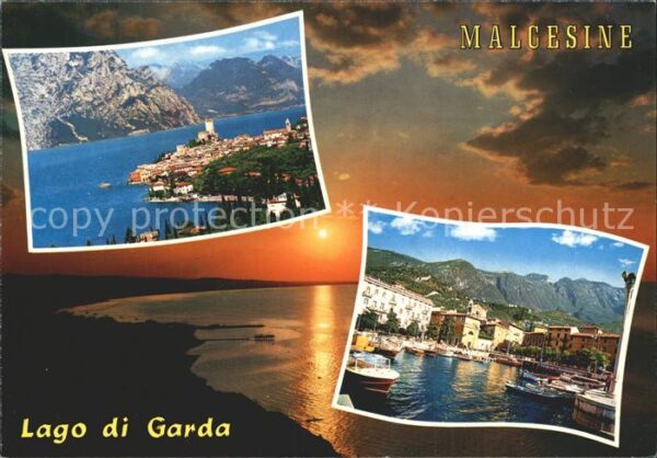 Malcesine Lago di Garda Panorama Gardasee Sonnenuntergang