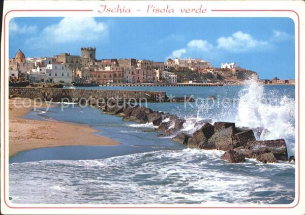 Forio d Ischia Panorama Strand Brandung