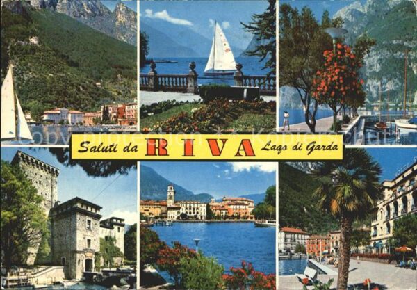 Riva del Garda Teilansichten Uferpromenade Hafen Segel