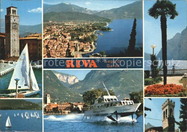 Riva del Garda Panorama Gardasee Turm Promenade Segelr