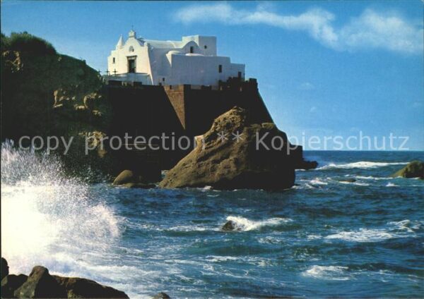 Forio d Ischia Chiesa del Soccorso Kirche Brandung Küs