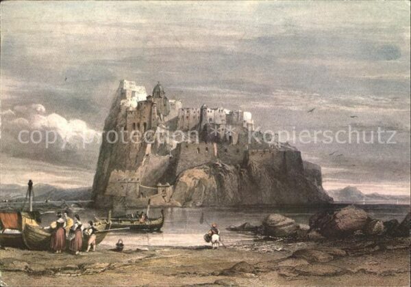 Ischia Castello Aragonese Schloss Künstlerkart