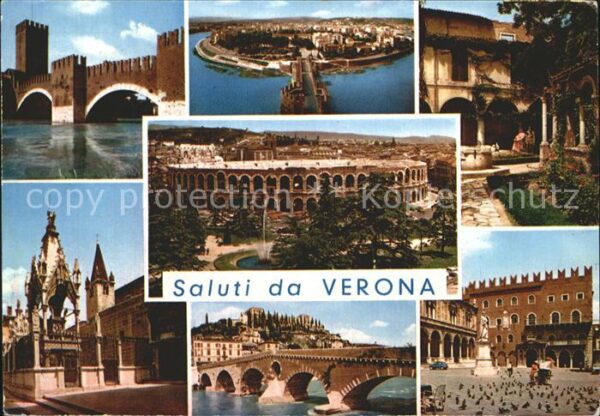 Verona Veneto Brücke Platz Denkmal Arena