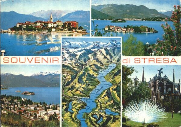 Stresa Lago Maggiore Gesamtansicht mit Alpenpanorama Pfau La