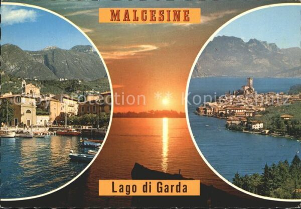Malcesine Lago di Garda Hafen Sonnenuntergang Gardasee Alpen