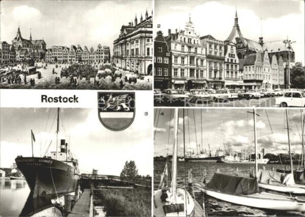 Rostock Neuer Markt Litho um 1840 Ernst Thälman
