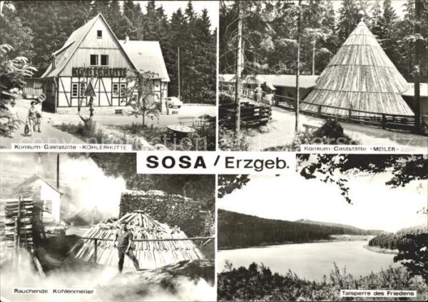 Sosa Erzgebirge Konsum Gaststätte Köhlerhütte Meiler Ta