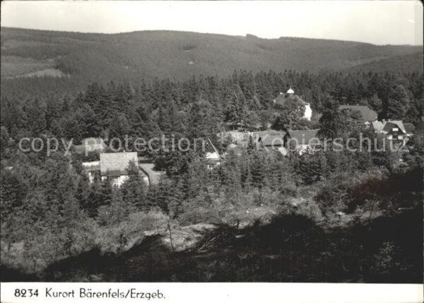 Baerenfels Erzgebirge Panorama Kurort Handabzug
