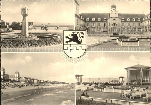Binz Ruegen Strandpromenade Uhr Kurhotel Konzertpav