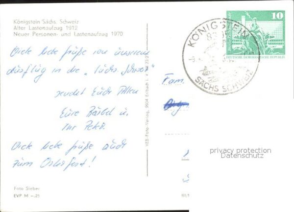 Koenigstein Saechsische Schweiz Lastenaufzug 1912 Personen und Lastenau – Bild 2