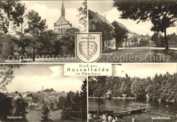 Hasselfelde Marktplatz Strassenpartie Waldfreibad T