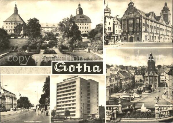 Gotha Thueringen Schloss Rathaus Hochhaus Karl Marx Stra