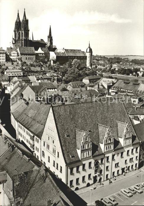 Meissen Elbe Sachsen Rathaus Dom
