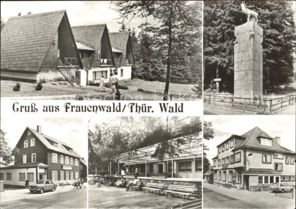 Frauenwald Thueringen Finnhütten Monument HO Gaststätte Waldf