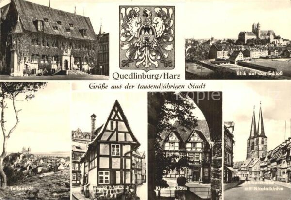 Quedlinburg Rathaus Wappen Schloss Nicolaikirche Kl