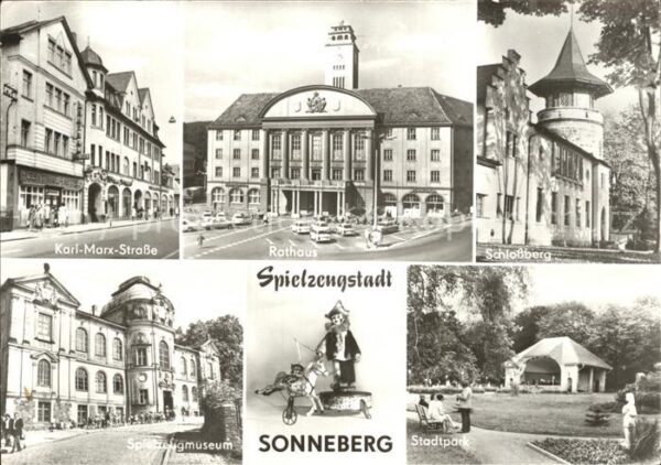 Sonneberg Thueringen Karl Marx Strasse Rathaus Schlossberg S